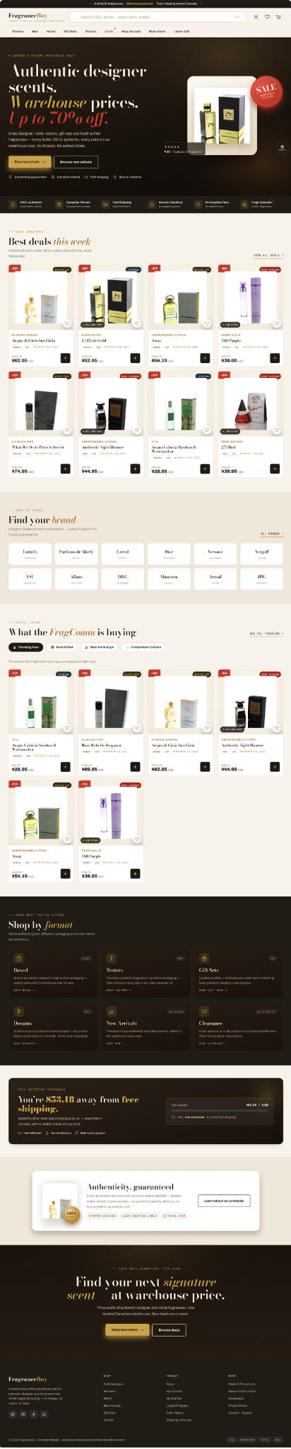 Top of the deal-led FragranceBuy homepage concept